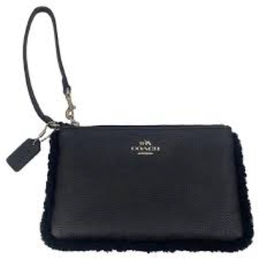 Coach Black Leather Wristlet | OS